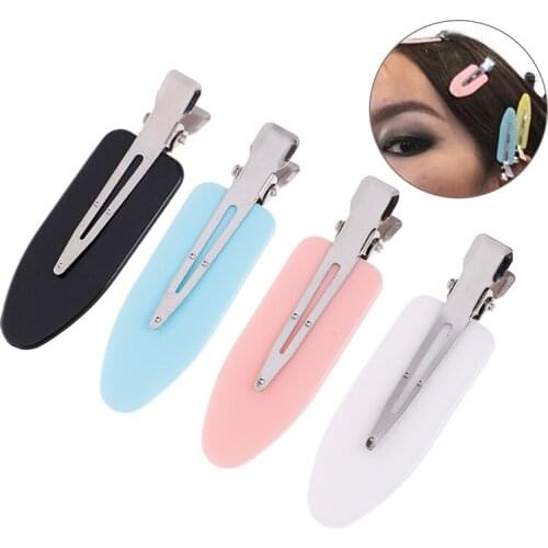 4Pcs Hair Clip No Bend Hair Bangs Clips No Mark Hair Pin Curl Clips 4 Color Leaf
