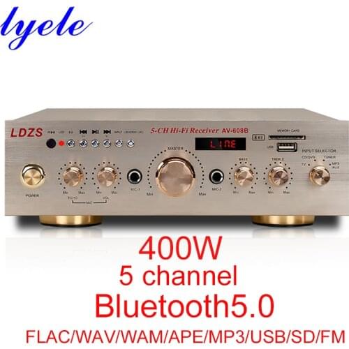 400W 220V HIFI 5.0 home power amplifier Bluetooth 5.0 usb card fever stage fixed resistance speaker