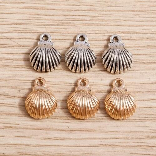 50pcs 9*12mm Alloy Shell Charms Pendants Jewelry Findings Making Handmade Craft Conch Charm for Necklaces Earrings DIY Fittings