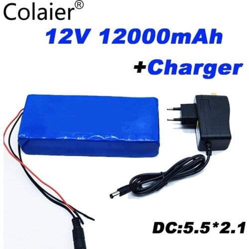 2018 Colaier 12V 12Ah 18650 Battery 12V Battery Make 12000mAh 10C Rechargeable Batteries For Digital Emergency Power LED Light