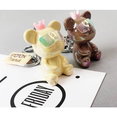 Cartoon Bear Lucky Cat Doll Keychain Cute Space Astronaut Panda Key Ring Creative Backpack Car Pendant Key Chains Ornament