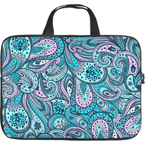 Mandala Flower Paisley Laptop Bag Fashion Pattern Laptop Computer Briefcase Scratch Resistant Neoprene Laptop Computer Briefcase