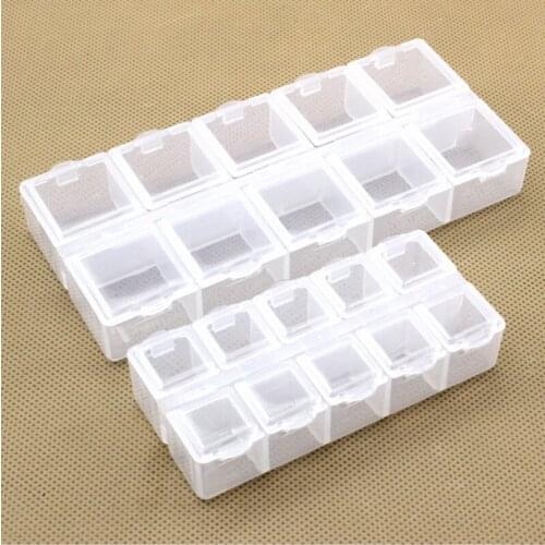 By ems or dhl 500pcs high quality Storage box 10 Grid Transparent Pill Box Case