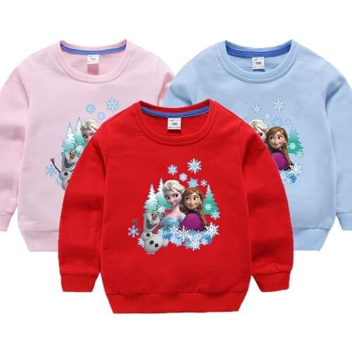 Spring Cartoon Frozen Baby Girls Sweatshirt Clothing Tops Little Girl Fall Cotton Long Sleeve Tops Coat Children Clothes