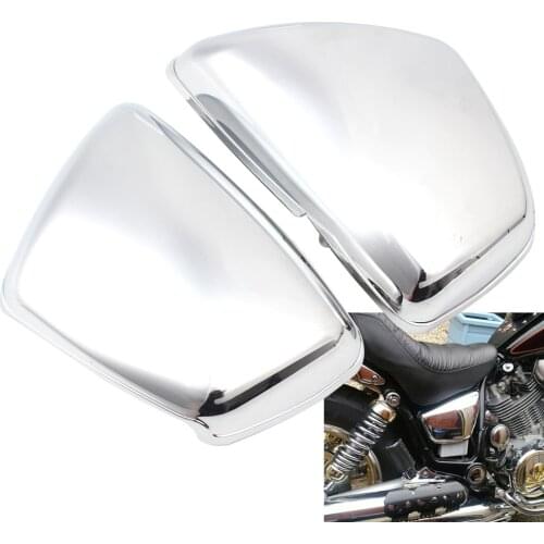 Motorcyle Chrome Left Right Side Battery Fairing Cover Protection Guard For Yamaha XV700 750 1000 1100 Virago 1984-Up