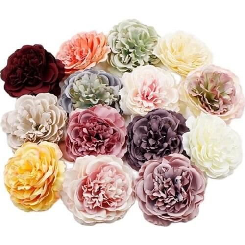 2pcs Simulation Artificial Flowers 8cm real touch peony flower head For Wedding Home Decoration DIY Garland Craft Flower