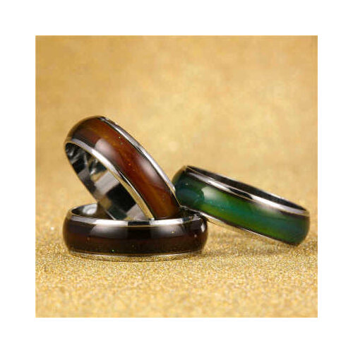 Classic Temperature Change Color Mood Ring Hot Sale Jewelry 6mm Wide Smart Discolor Rings Stainless Steel Party Geometric Metal