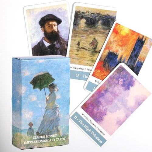Claude Monet Tarot Deck Impressionism Art Tarot Card Game Gift With Pdf Guidebook Card Game Board Game 78 Cards Beginners