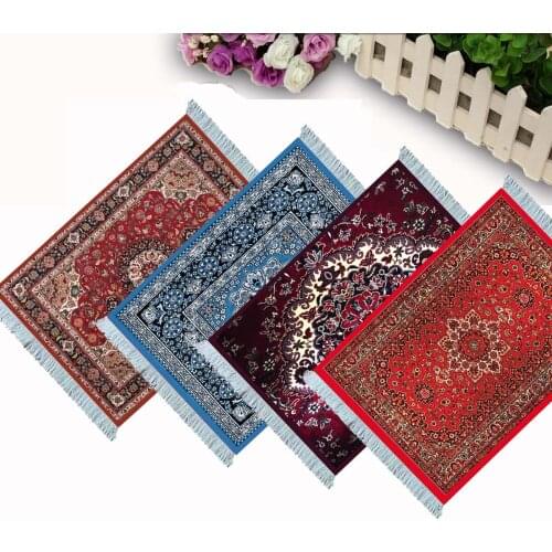 Mouse Pad Persian Carpet Laptop Gaming PC Computer Mechanical Keyboard Small Mousepad Edge White Tassel Rubber Desk Mat for Pet