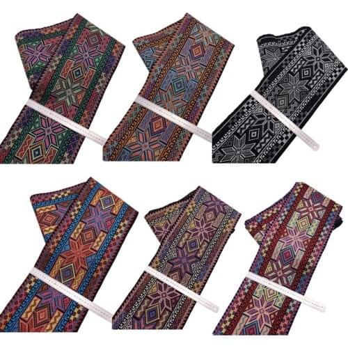 1 Yards 24cm Wide Ethnic Jacquard Ribbon Fabric Decoration Dress Accessories Sewing Ribbon Embroidered Accessories