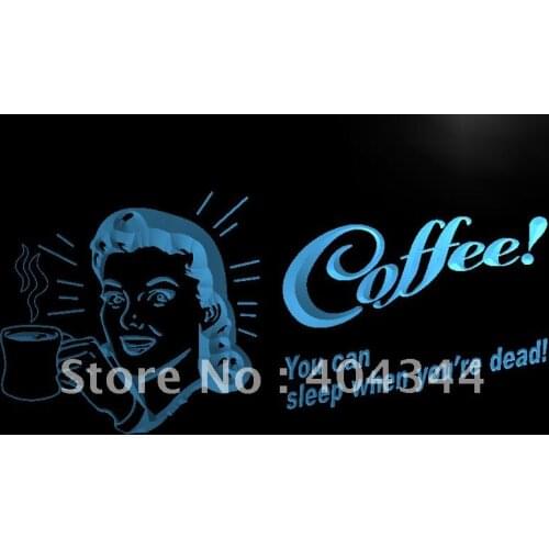 LK020- Coffee Light Sign CAN SLEEP WHEN U'RE DEAD hang sign home decor crafts