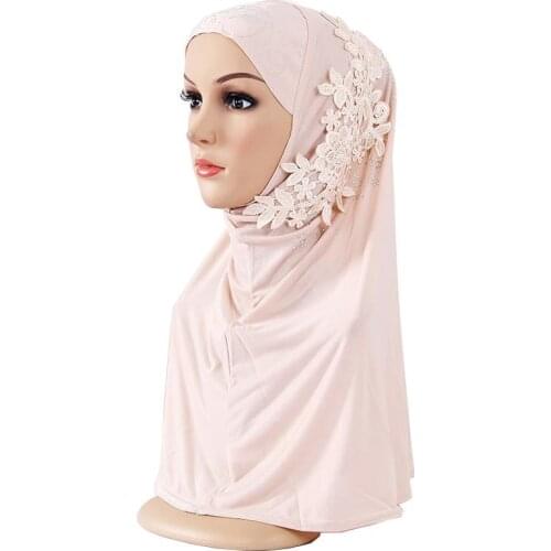 Muslim Hijab Islamic Women Under Scarf Caps Flower Full Cover Headwrap Amira Headscarf Turban Neck Cover Shawl Stole Fashion New