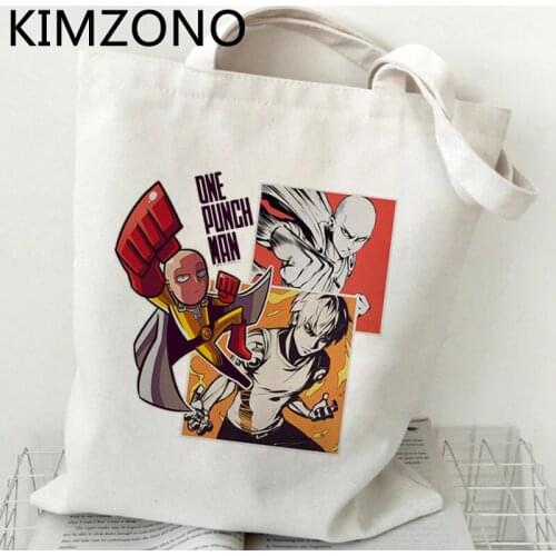 One Punch Man shopping bag handbag bolsa shopper cotton reusable jute bag bag net reciclaje boodschappentas cabas