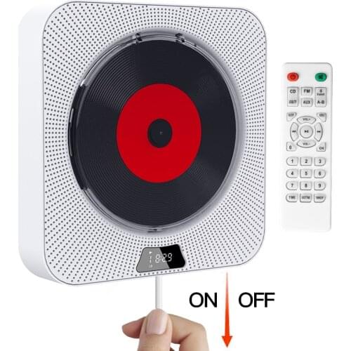 Wall Mounted CD Player Surround Sound FM Radio Blue-tooth USB MP3 Disk Portable Music Player Remote Control Stereo Speaker