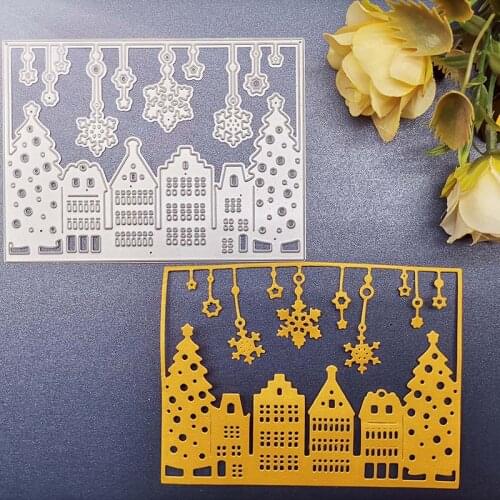 New Metal Cutting Dies Scrapbooking Tree and House DIY Album Paper Card Craft Embossing stencil 121*90mm