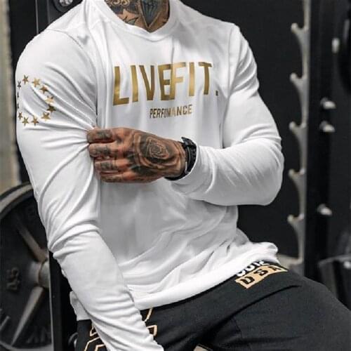 Muscle Fitness New Sports Long Sleeve Round Collar Fast Dry Mens Tights Running Basketball Training Clothes Simple Base T-Shirt