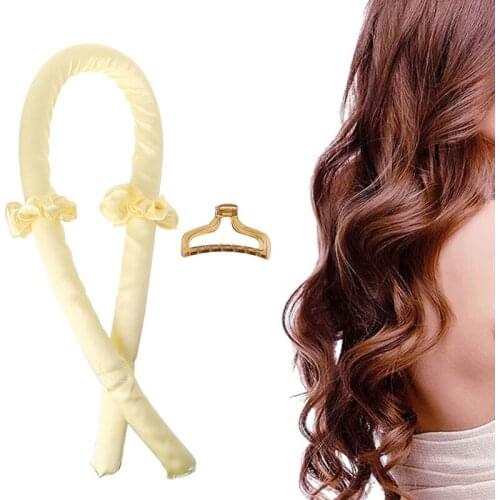 Heatless Curling Rod Headband,No Heat Curls Silk Ribbon Hair Rollers Sleeping Soft Headband Wave Formers Hair Curlers DIY