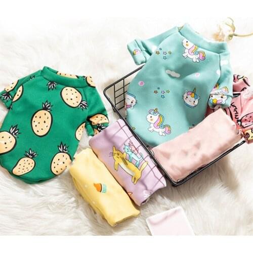 Unicorn Pet Dog Clothes Cartoon Printed Dog Sweatshirt Winter Puppy for Small Dogs fashion Party Coat Cat Pullover Pets Supplies