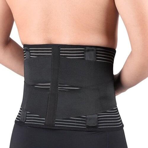 Steel Plate Lumbar Back Brace Support Belt Adjustable Straps Lower Back Pain Relief Waist Massage Band Injury Muscle Men & Women