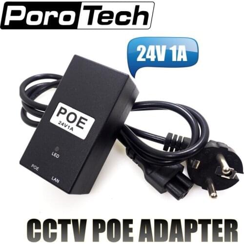 CCTV Security 24V1A 15.4W POE adapter Desktop POE Injector Ethernet power for POE IP Camera Phone PoE Power Supply EU Plug