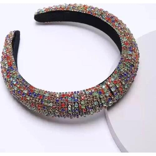Bling Bling Fine Rhinestone Diamond Glitter Wide Edge Headband Hairband Hair Accessories for Girls Ladies Women