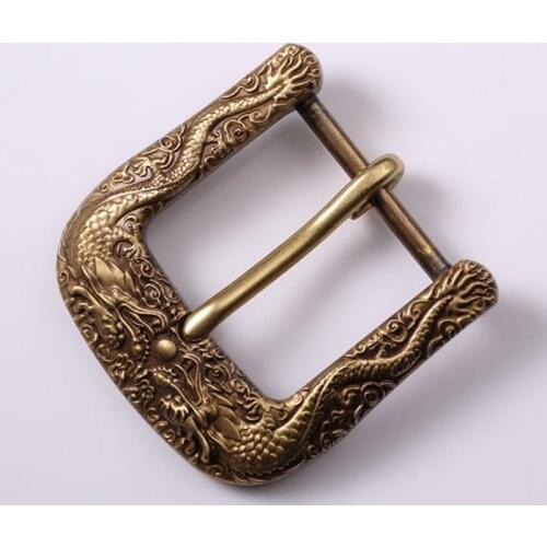 40mm Vintage Dragon Copper Solid Brass Horseshoe Belt Buckle DIY Leathercraft Metal Accessories 411