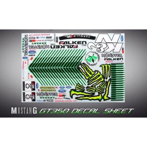 1/10 scale RC On Road Race Fouring Drift car Mustang GT350 DECAL SHEEL GT Body Sickers & decals For HPI KYOSHO HSP REDCat FS