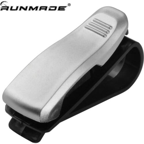 Runmade Universal Sun Visor Sunglasses Eyeglasses Glasses Card Pen ABS Portable Clip Ticket Holder Stand Silver