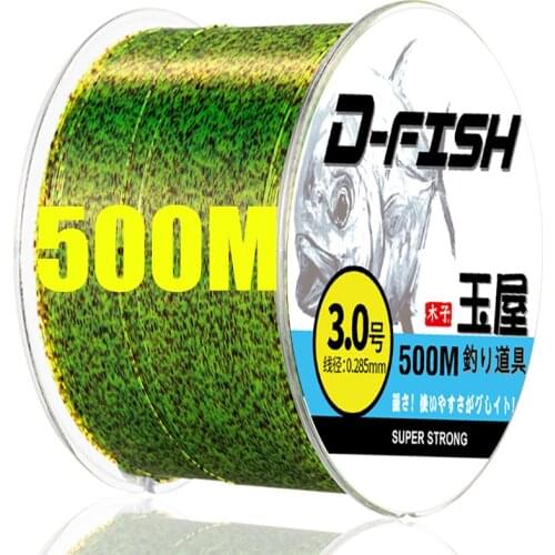 500M Invisible Spoted Super Strong Carp Fishing Line Monofilament Fishing Line Speckle Fluorocarbon Coated Fishing Line Pesca