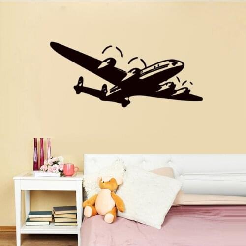 Cartoon Plane Airplane Wall Sticker Home Decor Kids Children Room Decoration Nursery Wall Decals Vinyl Art Murals Wallpaper