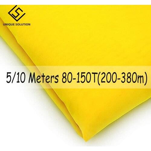 5/10 Meters Yellow 64inches(160CM) Width 200M/250M/300M Silk Screen Mesh 80T-120T Durable Polyester Screen Printing Mesh Fabric