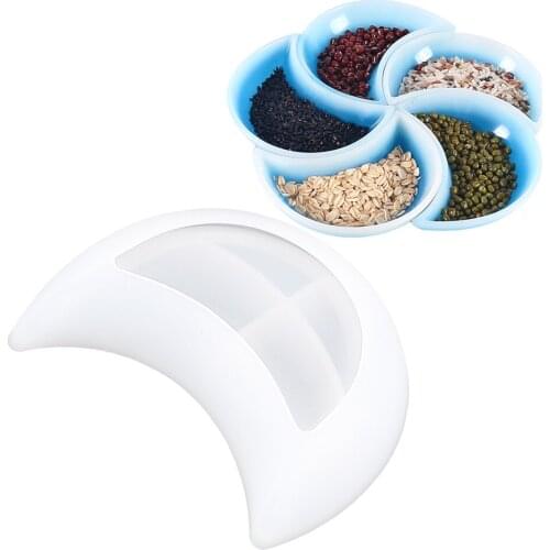 Moon Shape Fruit Dish Silicone Mold DIY Jewelry Storage Tray Coaster Ashtray Craft Casting Epoxy Resin Mold Home Decoration