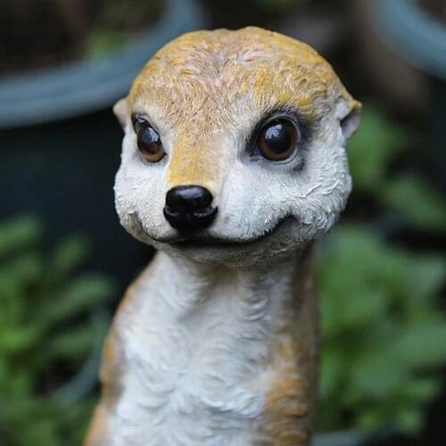 Nordic Cartoon Mongoose Family Sculpture Decorative Ornament Figurine Statue
