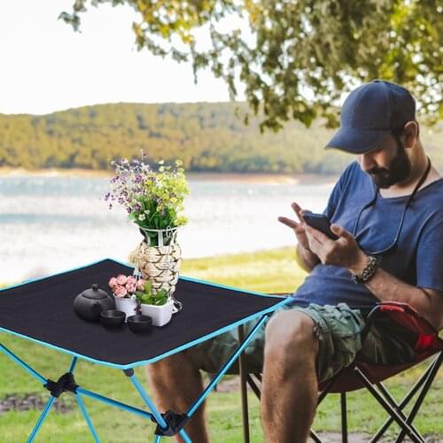 Camping Table Portable Folding Side Table Outdoor Furniture Computer Bed Aluminium Alloy Ultra Light Folding Desk With Carry Bag
