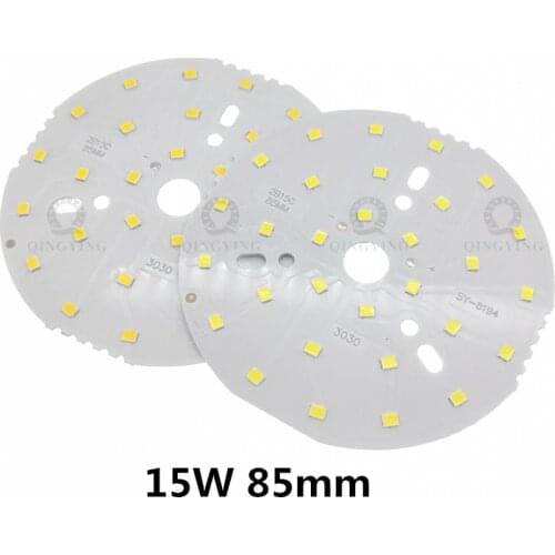 10pcs 15W SMD2835 LED PCB 85mm 100mm Diameter High Brightness Lamp Panel Cold White / Warm White For Ceiling Light Down Light