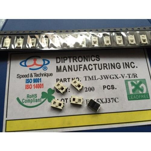 Taiwan Yuanda DIP TML-3WGX with light switch Tact switch 4*6.8*2.5 green with LED light