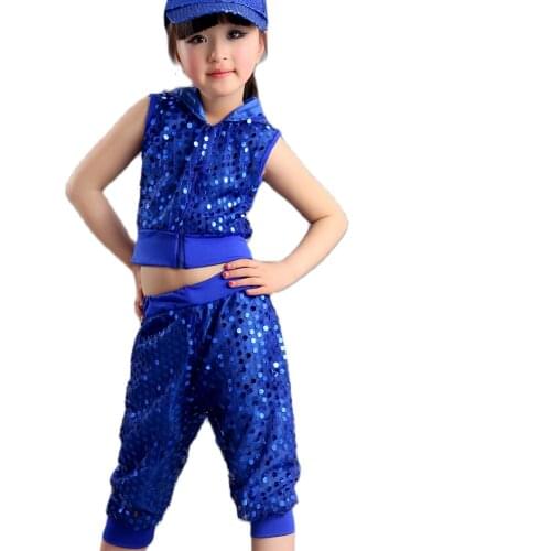 Hip-hop Dance Costume Jazz Dance Costumes Sequins Dance Clothing Children Modern Dance Performance Children DS Clothes