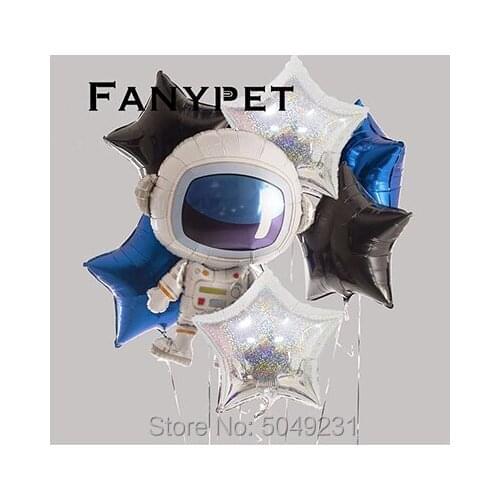 Party Astronaut Party Balloons Robot Aluminum Balloon theme Birthday Party Decoration Kids Boys Toys 4D Ball Supplies