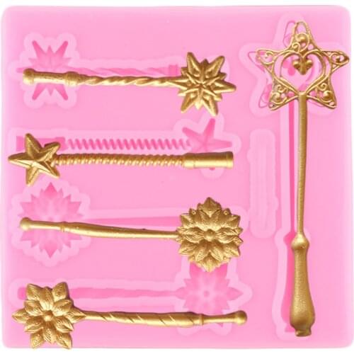 Fairy Magic Wand Silicone Mold Candy Clay Fondant Party Cake Decorating Tools DIY Cupcake Baking Molds Chocolate Gumpaste Moulds
