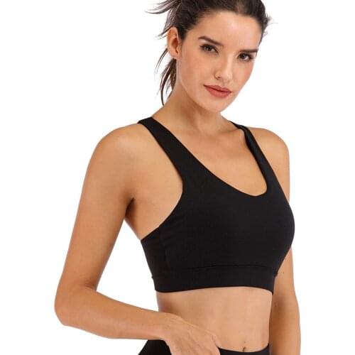 Women Bra Solid Color Sports Bras Bandage Lingerie Lady Fitness Gym Running Underwear Cross Back Tank Tops