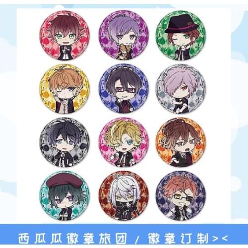 Anime DIABOLIK LOVERS badge 58mm Sakamaki Subaru Sakamaki Ayato Full Numbers Icons Brooch