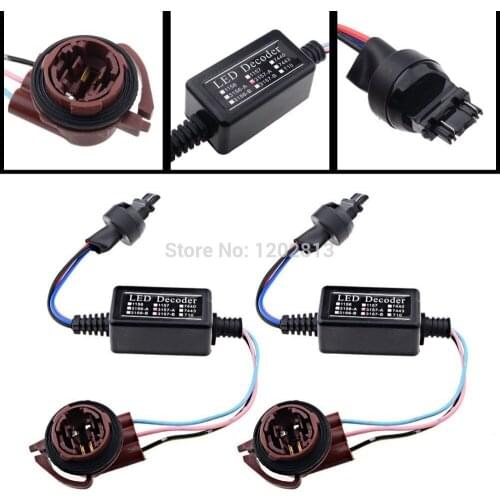 1 Pair 1157 7443 3157-A LED Warning Canceller Decoder Adaptor Anti Hyper Blinker Flashing