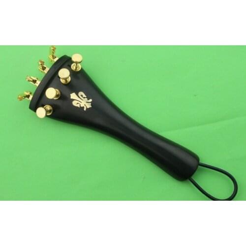 10 sets ebony 4/4 violin tailpiece with golden fine tunres violin Accessories