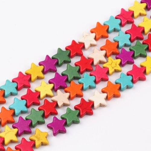 12mm Colorful Star Howlite Beads Loose Stone Beads 160Pcs/Lot Charms Spacer Bead Handcrafts For Jewellery Making Materials