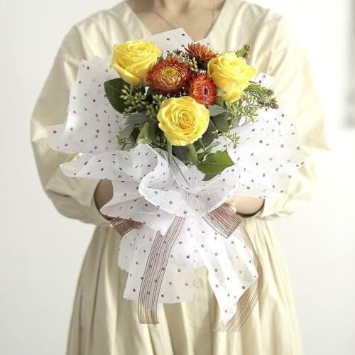 20pieces Flower Wrapping Paper Waterproof Dot Wedding Decoration Paper Non-woven Florist Bouquet Supplies Inside Lining Paper