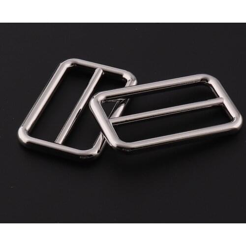 20pcs Alloy Tri-glide Butttond Buckles Silver 30mm Webbing Slider For Backpack Straps Loop Ring Leather Craft Repair DIY