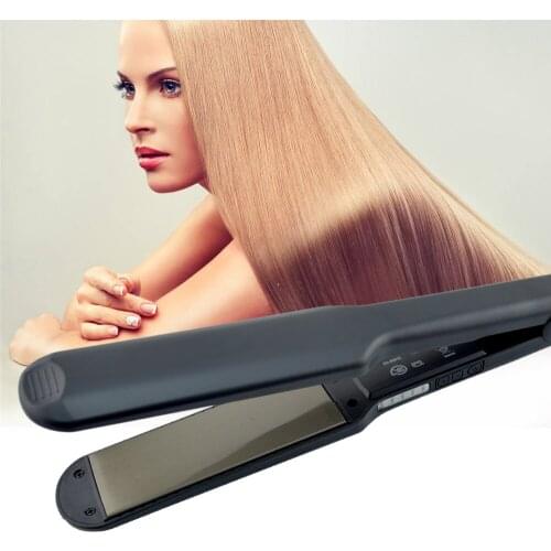 2019 New Professional Hair Straightener wide plates Flat Iron Straightening Irons LED display