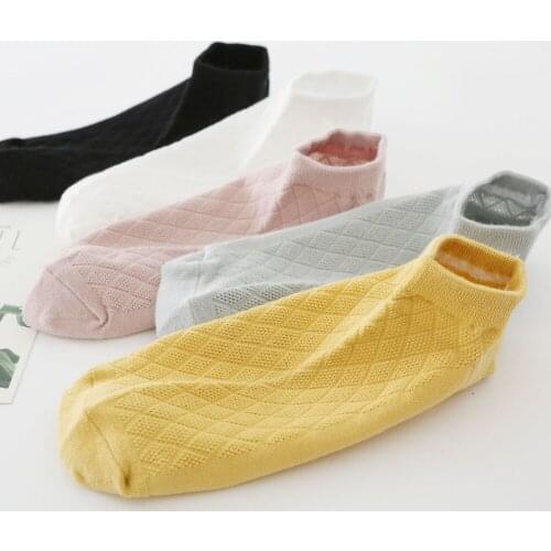 3 Pairs/Lot 2021 Spring/Summer Boat Socks Women Mesh Breathable Cotton Ladies Socks Classic Solid Color Casual Short Ankle Socks