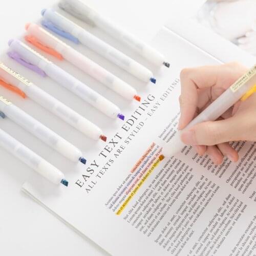 6 Assorted Pastel Colors Highlighter Marker Pen for Adults Kids