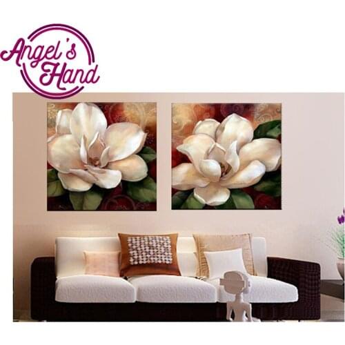 Diamond Embroidery,Flower,Magnolia,5D,Diamond Painting,Cross Stitch,3D,Diamond Mosaic,Decoration,Christmas gifts,Two-picture